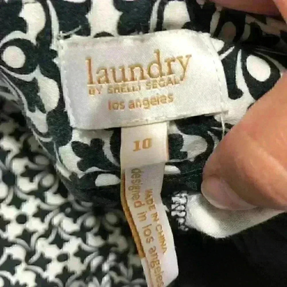 LAUNDRY By SHELY SEGAL CROPPED black and white pants capris bottoms SIZE 10 - Picture 5 of 7